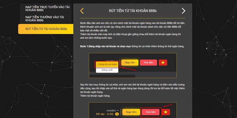 Rút tiền tại nhà cái 888B cần lưu ý những điểm gì?